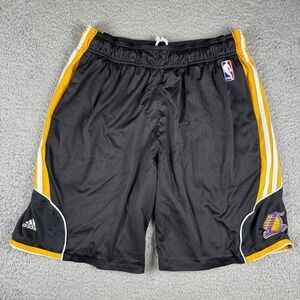 Vintage Adidas Los Angeles Lakers NBA Basketball Shorts Mens Medium Black Yellow